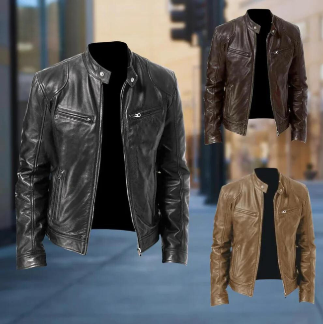 Veste en cuir Trenton pour hommes | Klayn