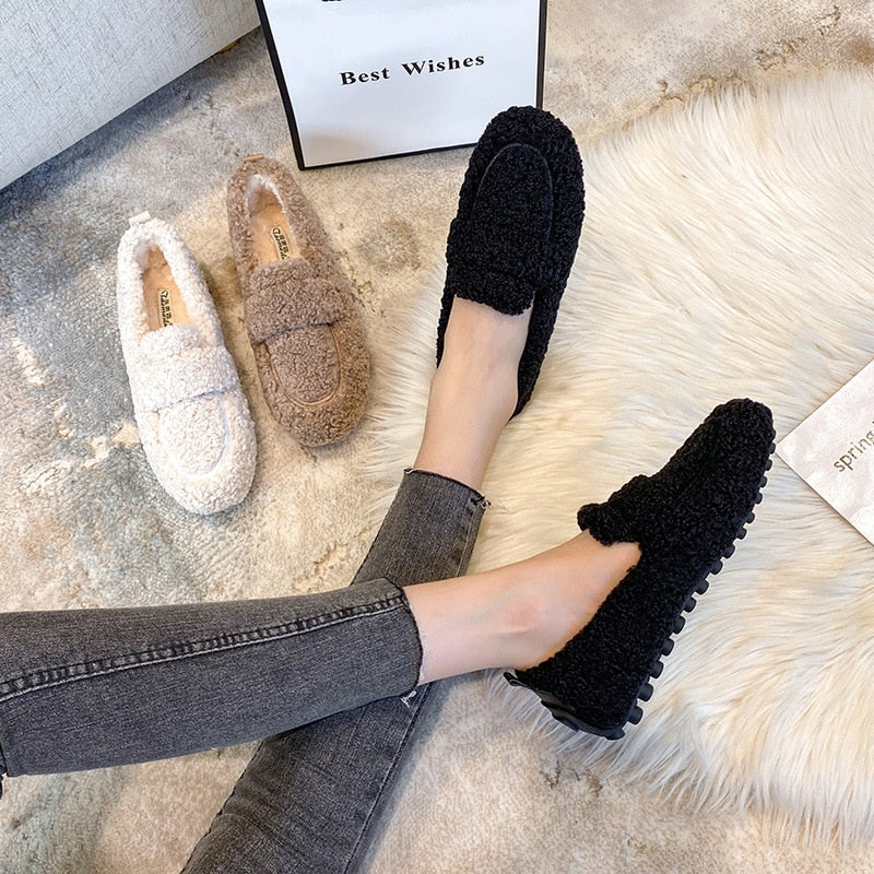 Klayn | Arielle pluche loafers met antislipzool 