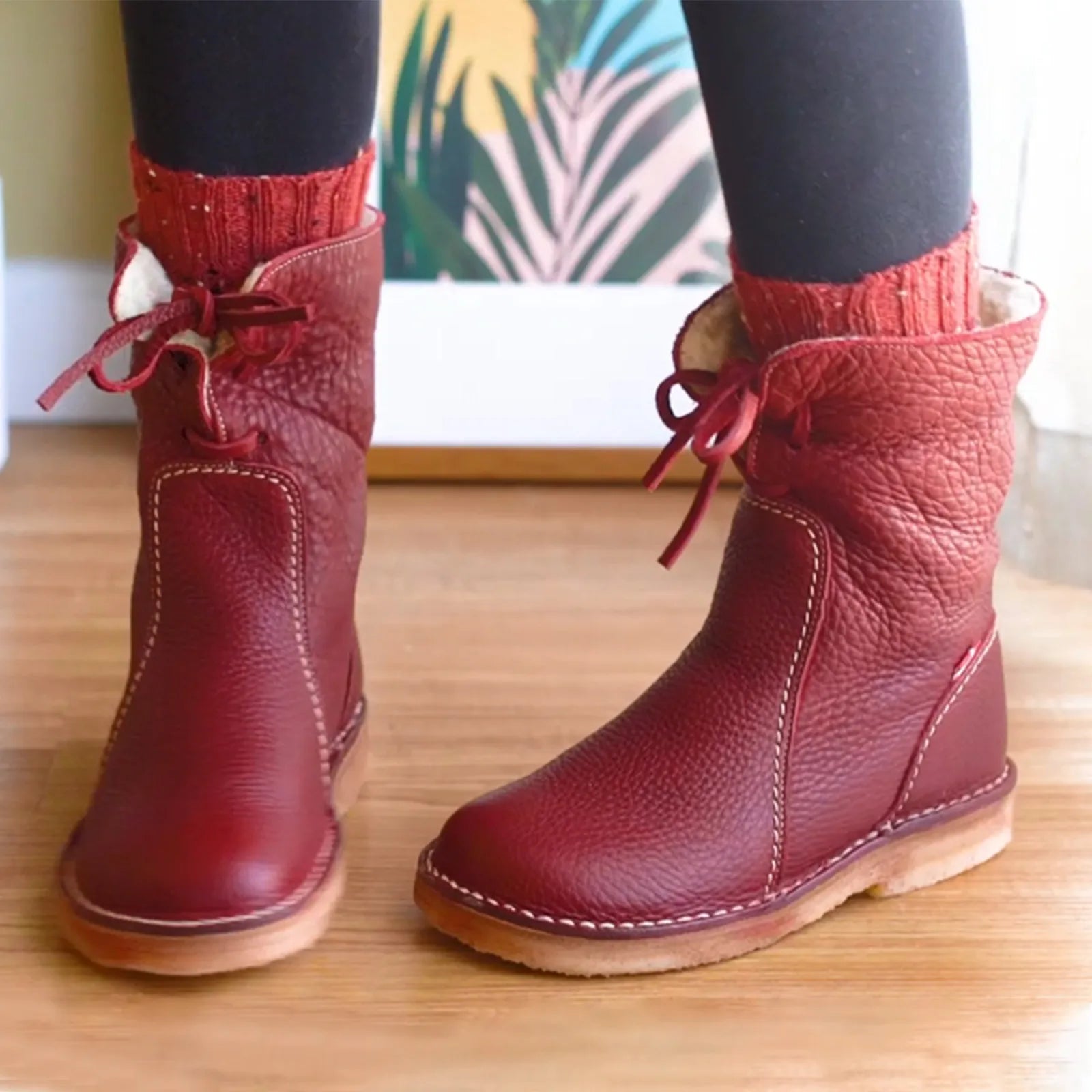 KLAYN | BOTTES IMPERMÉABLES EN CUIR POLAIRE AVEC DOUBLURE EN LAINE